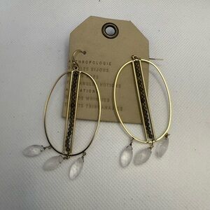 Anthropologie Gold and White Earrings NWT